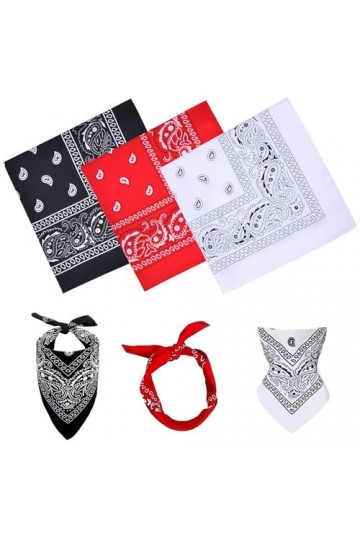 6 Pièces Bandanas Mouchoir Avec Motif Paisley, Bandanas Fichu Foulard Carré, Bandana Classique Bandeau Foulard Unisex 3 Coule