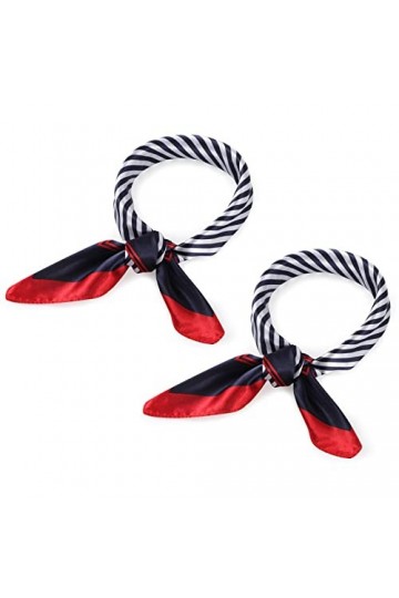 SATINIOR 2&nbsp;Foulards&nbsp;Marins&nbsp;Écharpe&nbsp;Carrée&nbsp;Nautique&nbsp;Foulard&nbsp;Rouge&nbsp;Blanc&nbsp;Bleu&nbsp;en&nbsp;Soie&nbsp;Imitée&nbsp;pour&nbsp;Hôtesse&nbsp;dAir&nbsp; Classique,&nbsp;50&nbsp;