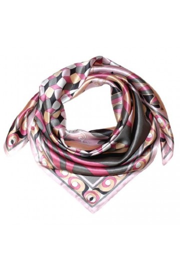 LORENZO CANA Foulard pour la femme – écharpe de 100% soie pour le printemps et l´été, carré avec les mesures de 90 x 90 cm – 