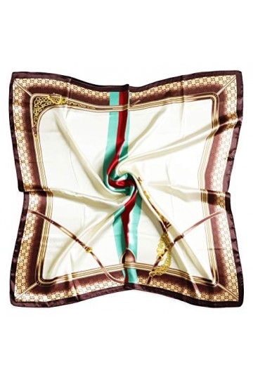 vabovin Foulard carré en satin pour femme 88,9 cm, 99-101 Bleu Paon, 35x35