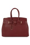 Tuscany Leather TLBag Sac à Main pour Femme avec Finitions Couleur Or Rouge