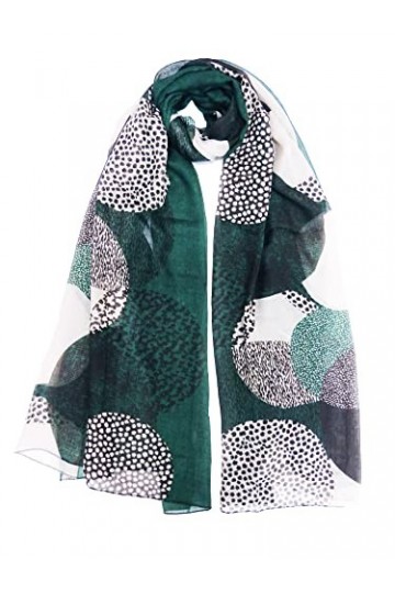 Claudia & Jason® Écharpe toutes saisons Motif feuilles darbre Grande taille - Noir - Taille Unique