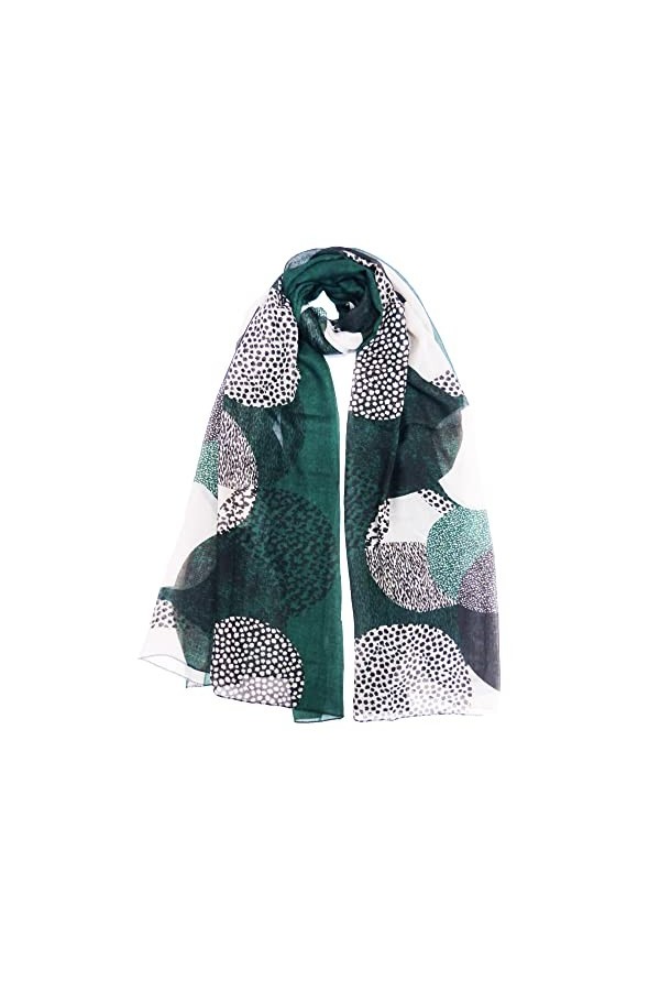 Claudia & Jason® Écharpe toutes saisons Motif feuilles darbre Grande taille - Noir - Taille Unique