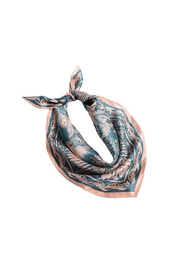 ANDANTINO Foulard carré léger 100 % pure soie de mûrier 109,2 cm - Pour femme - Avec emballage cadeau, Noir et doré, Large