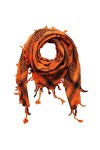 Freak Scene Kufiya - Pentagramme orange - noir - 100 x 100 cm - Shemagh - foulard Arafat palestinien - keffieh en coton