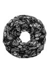 SoulCats Foulard loop avec des têtes de mort en viscose noir