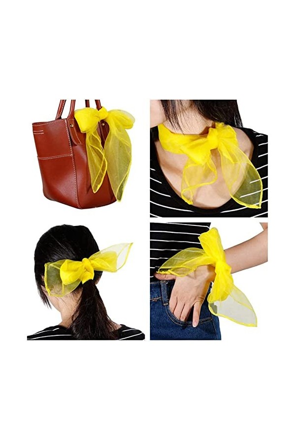 AONAT 7 Pièces Foulard Jonglage,Foulards de Danse,Multicolores Écharpes,Carré Soie Organza Foulards Écharpes Sensorielles,Mul