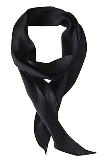 DAMILY Cravate Femme Foulard Long et Étroit Écharpe de Cou Vintage pour les Soirée Bandeau Noir