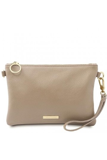 Tuscany Leather TLBag Sac à Main en Cuir Souple Taupe Clair