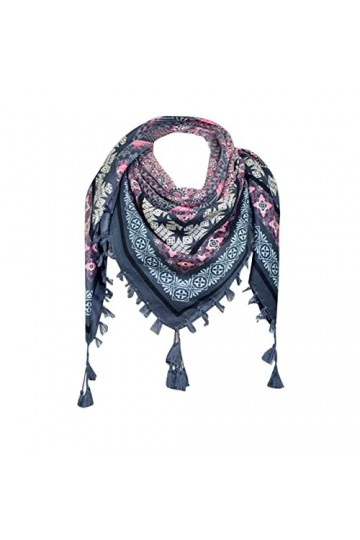 KUAIDO Écharpe -Foulard bohème de Mode pour Dames Foulard en Dentelle Style Ethnique Grande Femmes Tassel Écharpes Floral Mul