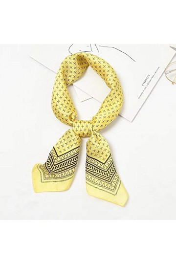 Cebilevin Grand Foulard Femme Carré en Satin Imprimé Polka Dots Fleurs Rayures 70x70cm