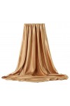 Foulard carré en soie pour femme - Couleur unie - Couleurs vives, doré, 90cm X 90cm