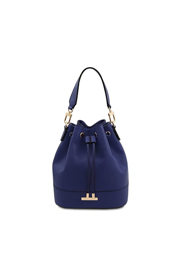 Tuscany Leather TLBag Sac secchiello pour Femme en Cuir Bleu foncé