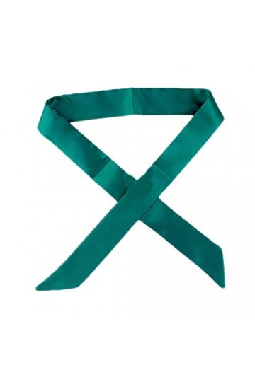 B-HOT 2Pcs Femme Foulard Ruban Couleur Uni Imitation Soie Echarpe de Cheveux Bandeau Décor Sac Noir