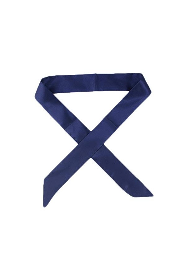 B-HOT 2Pcs Femme Foulard Ruban Couleur Uni Imitation Soie Echarpe de Cheveux Bandeau Décor Sac Noir