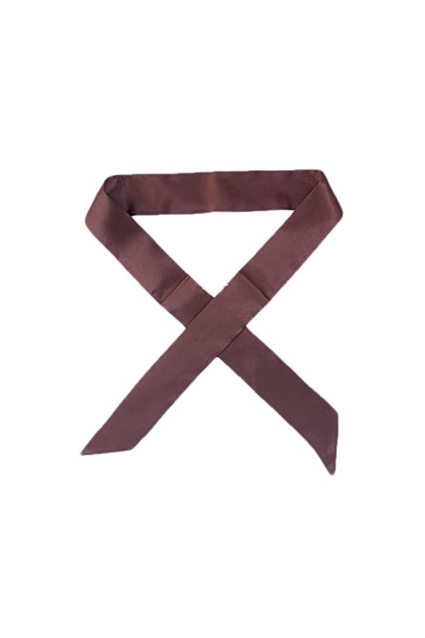 B-HOT 2Pcs Femme Foulard Ruban Couleur Uni Imitation Soie Echarpe de Cheveux Bandeau Décor Sac Noir