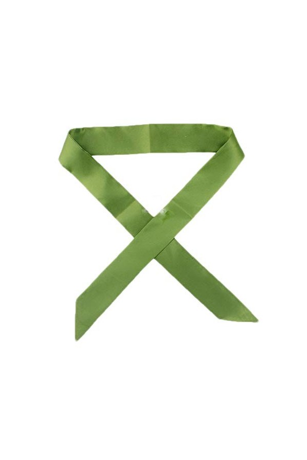 B-HOT 2Pcs Femme Foulard Ruban Couleur Uni Imitation Soie Echarpe de Cheveux Bandeau Décor Sac Noir