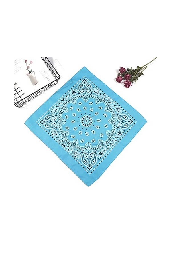 Bandana 100% Coton Foulard accessoire Bandeau cheveux Echarpe Mouchoirs Homme Femme Enfant
