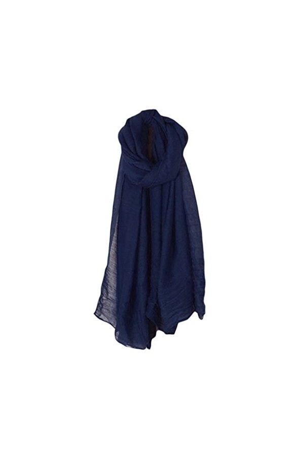Lunji Echarpe Femme Moelleux - Foulard/Châle/Etoles/Hijab Marine 