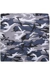 Miobo Bandana, foulards, foulards, collier, 100 % coton, taille unique 55 x 55 cm, Camouflage gris., M