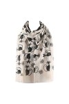 Clest F&H motif imprimé chat noir femme écharpe rose châle adapté à toutes les saisons