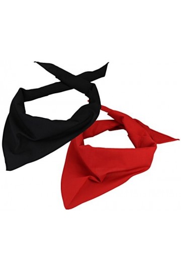 Alex Flittner Designs Lot de 2 Foulard Triangle en noir/rouge