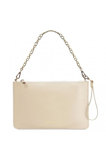 TUSCANY LEATHER TLBag Sac à main en cuir et bandoulière à chaîne Beige