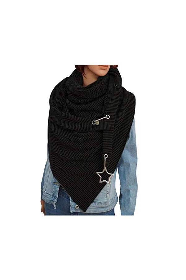 Firally Femme Foulard Femme Automne Mode Décontractée Chaud Rétro Écharpe Châle Multifonctionnelle Classique Boutons Multicol