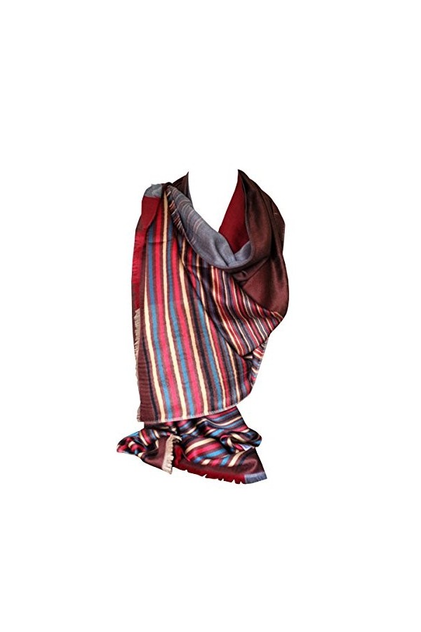 Belle coupe multi-colorée dépouillée Border Pashmina Ressentir Emballage Foulards écharpe châle Wrap Head Scarf Turquoise 