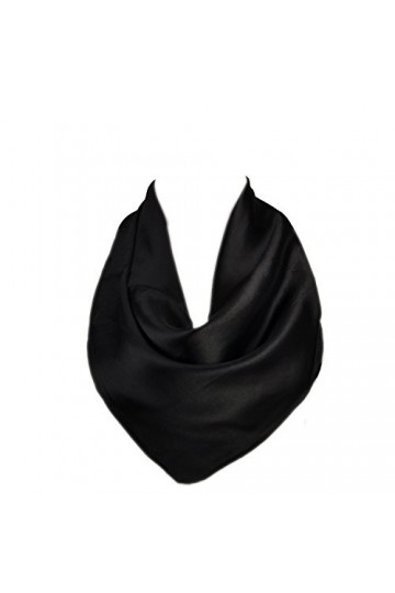 ROICHIC Foulard Carré Uni en Satin Elégant Chic OL Classique Multicolore 57x57CM,S,Noir0