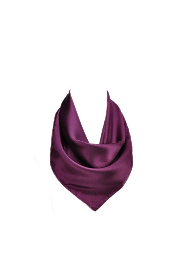 ROICHIC Foulard Carré Uni en Satin Elégant Chic OL Classique Multicolore 57x57CM,S,Noir0