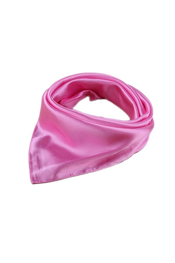 ROICHIC Foulard Carré Uni en Satin Elégant Chic OL Classique Multicolore 57x57CM,S,Noir0