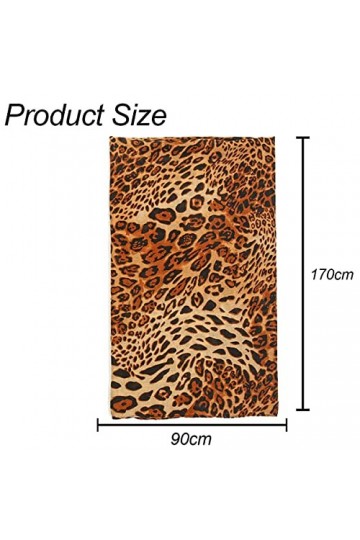 SamHeng Écharpes pour femmes légères à la mode Imprimé léopard Écharpe Châle Wraps foulard Marron Foulard en coton léger et d