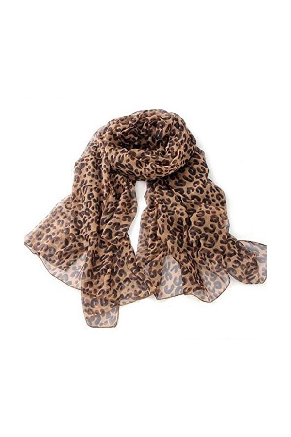 Aisoway Femmes Foulard Mode Classique Motif léopard écharpe dautomne dhiver Mousseline légère Longues Wraps Châle Echarpes 