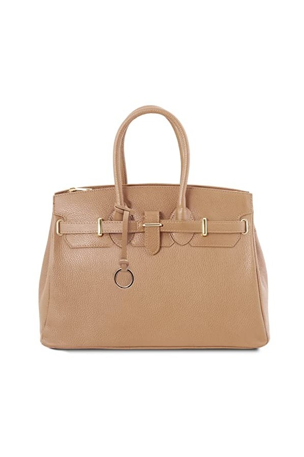 TUSCANY LEATHER - TL Bag - Sac à main pour femme avec finitions couleur or - TL141529 CHAMPAGNE 