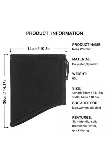 TAGVO Cache-Cou dhiver avec Cordon De Serrage,Tube De Cou De Moto Multifonctionnel,Écharpe Ultra-Douce,Cache-Cou Respirant C