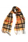 KGM Accessories Écharpe tartan écossais super douce en cachemire – Foulards écossais pour homme et femme tartan beige 