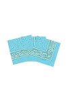 Lot de 3 bandanas paisley - Foulard coton motif cachemire vendu par 3 - Bleu Marine - taille unique
