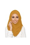 Luriseminger Foulard Hijab en mousseline de soie pour femme, Bleu-vert Jaune 
