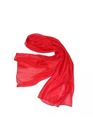 NiceYnn Elégant Echarpe Brillante Femme Châle Longue Foulard pour Mariage Cocktail Cérémonies Soirée Plage Rouge