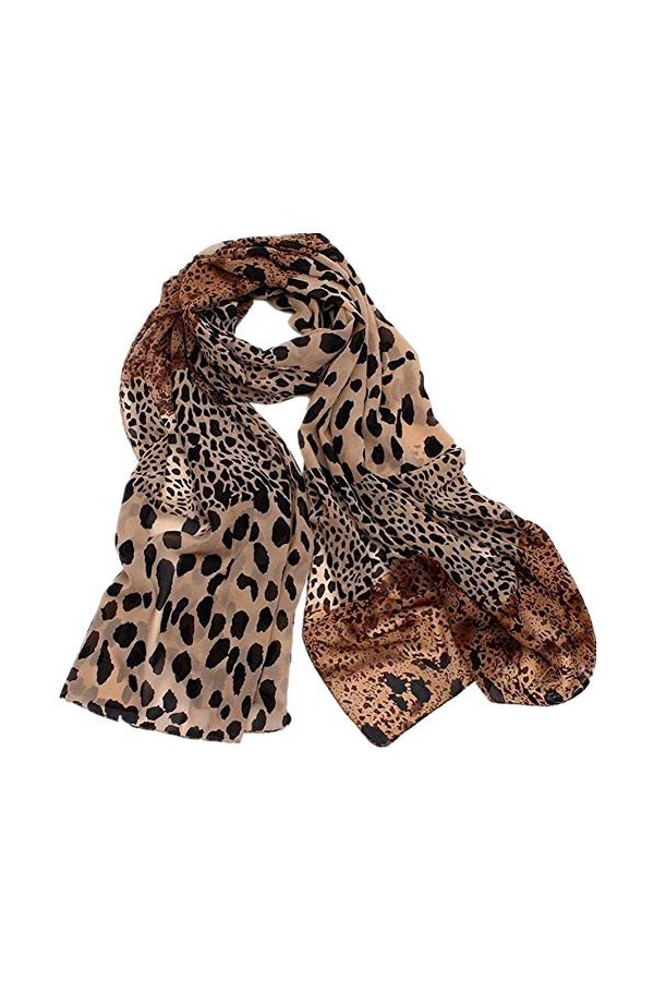 Écharpe à imprimé léopard pour femmes foulards en mousseline de soie légers printemps automne hiver guépard Wrap châle écharp