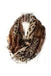 Écharpe à imprimé léopard pour femmes foulards en mousseline de soie légers printemps automne hiver guépard Wrap châle écharp