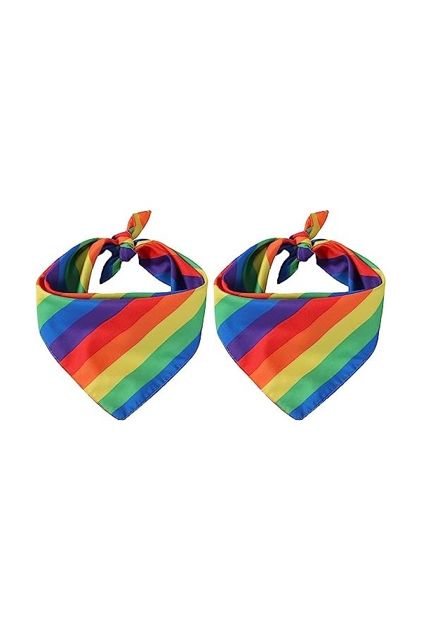 KFDDRN 2 Pièces Arc-en-ciel Bandanas, doux et élastique tissu de coton, LGBT Pride Bandana, Parade Accessoires Bandana Headsc