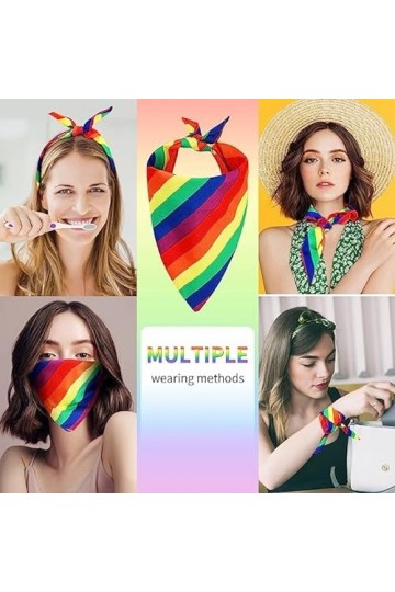 KFDDRN 2 Pièces Arc-en-ciel Bandanas, doux et élastique tissu de coton, LGBT Pride Bandana, Parade Accessoires Bandana Headsc