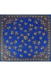 Valdrôme Foulard coton 100% bleu motif Provençal Farandole 40x40 cm