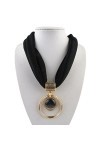 Lunji Écharpe Femme Joli Collier Original Foulard Pendentif Noir 