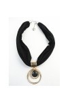 Lunji Écharpe Femme Joli Collier Original Foulard Pendentif Noir 