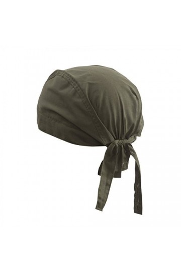 PURECITY Bandana Préformé Foulard de Tête 100% Coton - Taille Unique Ajustable - 20 Coloris au choix 5 Kaki 