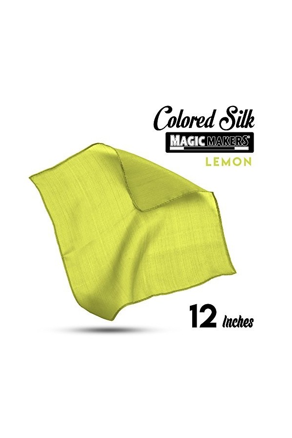 Magic Silk Foulard en Soie 100% Soie 30 x 30 cm Citron