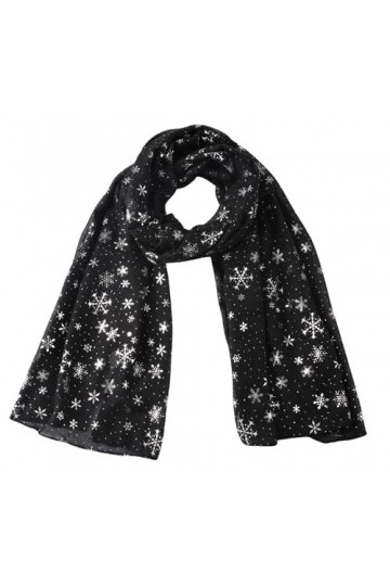 Echarpe Châle Femme Hiver Chaude Noel Flocon de Neige Laine Originale Pashmina Longue Vintage Fantaisie Foulard Cache Cou Ban